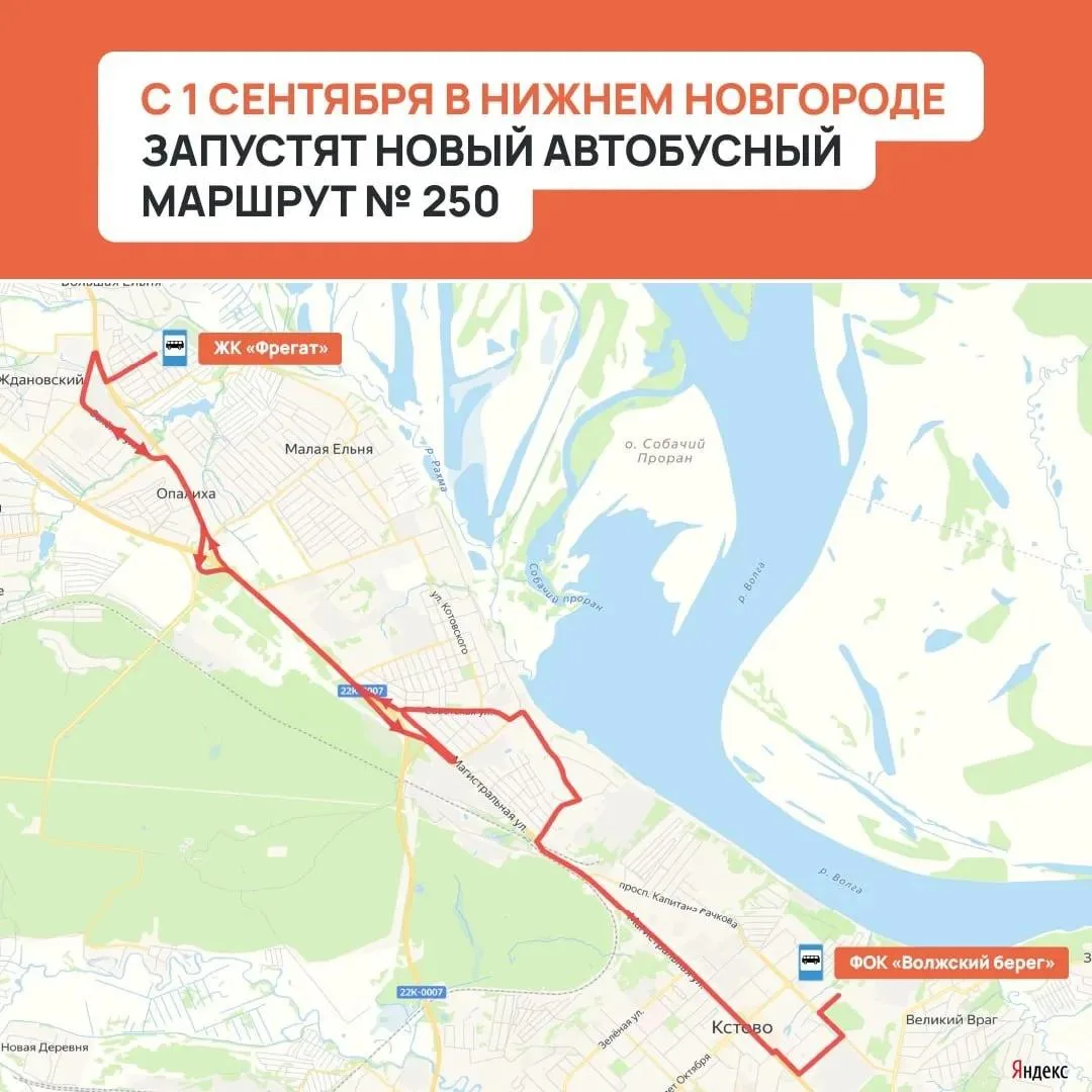 🚌 С 1 сентября в Нижнем Новгороде запустят новый автобусный маршрут.