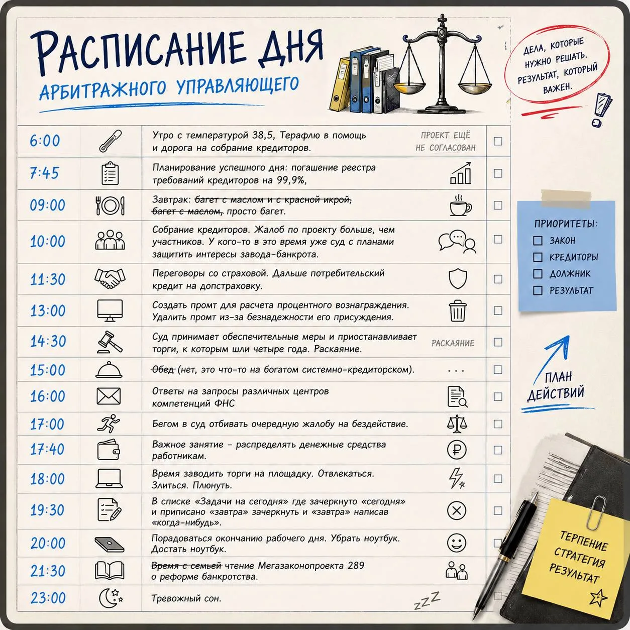 Один день из жизни арбитражного управляющего

Каждый год в этот день мы с редакцией придумываем позд