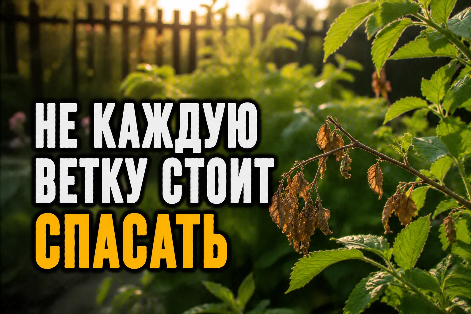 Не каждую ветку стоит спасать

Иногда ветка выглядит слабой.

Листья мельчают.

Рост остановился.

Н