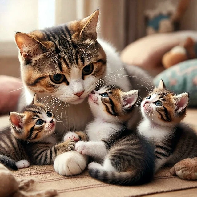 Почему кошка отгрызает усы своим котятам? 🐾