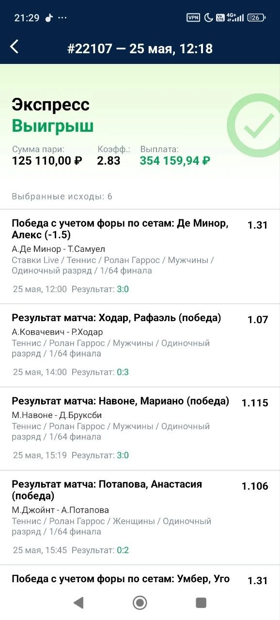 🙈 Перед вами удачный экспресс Сергея Бестова. Обратите внимание на коэффициенты: 1.07,...