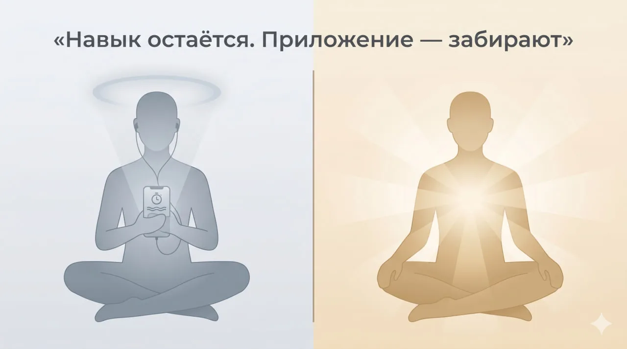 Медитировать с приложением или учиться медитировать?