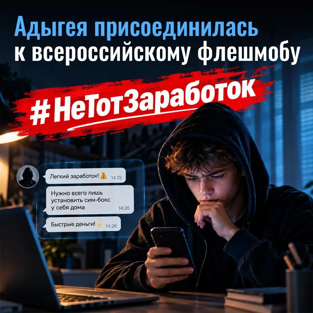 🚨 Адыгея вошла в число участников всероссийского флешмоба #НеТотЗаработок, направленно...