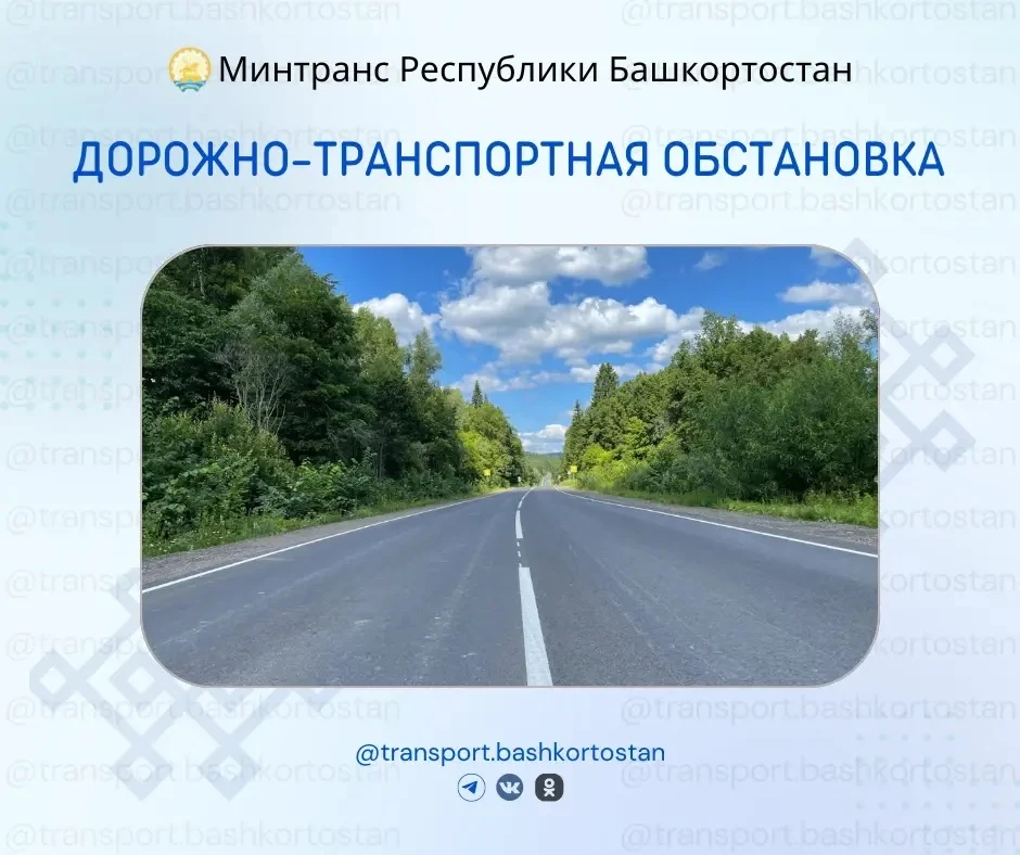 💥Дорожно-транспортная обстановка в Республике Башкортостан по состоянию на 13 июня 2026 года.

🚔За
