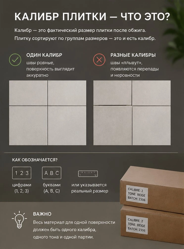 Что такое калибр плитки?