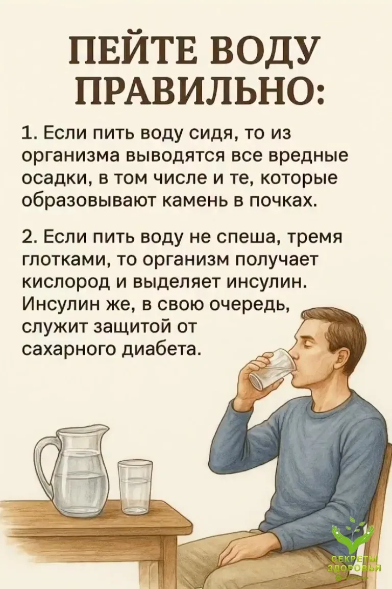 💧 Пей воду с пользой, а не просто так!  Оказывается, не только сколько воды вы пьёте важно, но и как