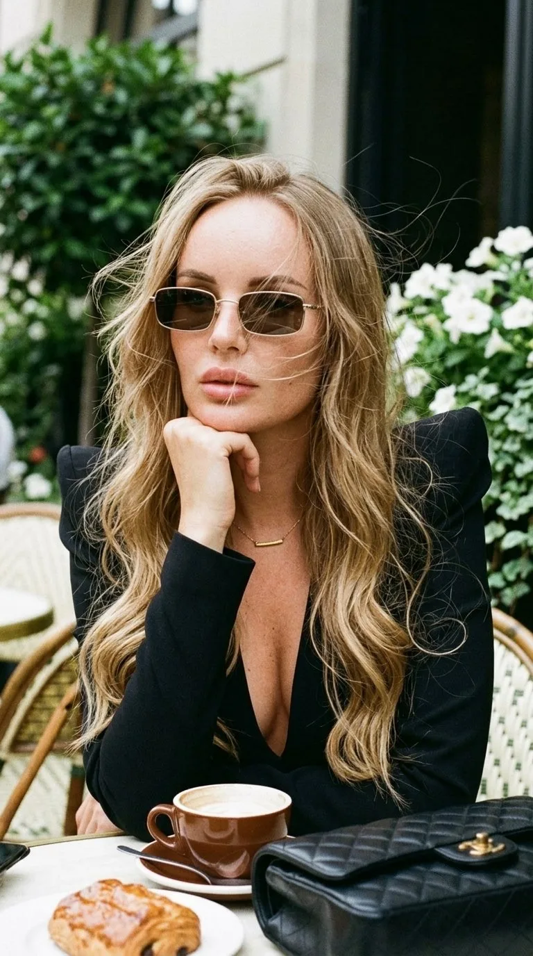 Сохрани черты лица и цвет волос. Сходство 100%. Candid fashion street-style photo, Inst...