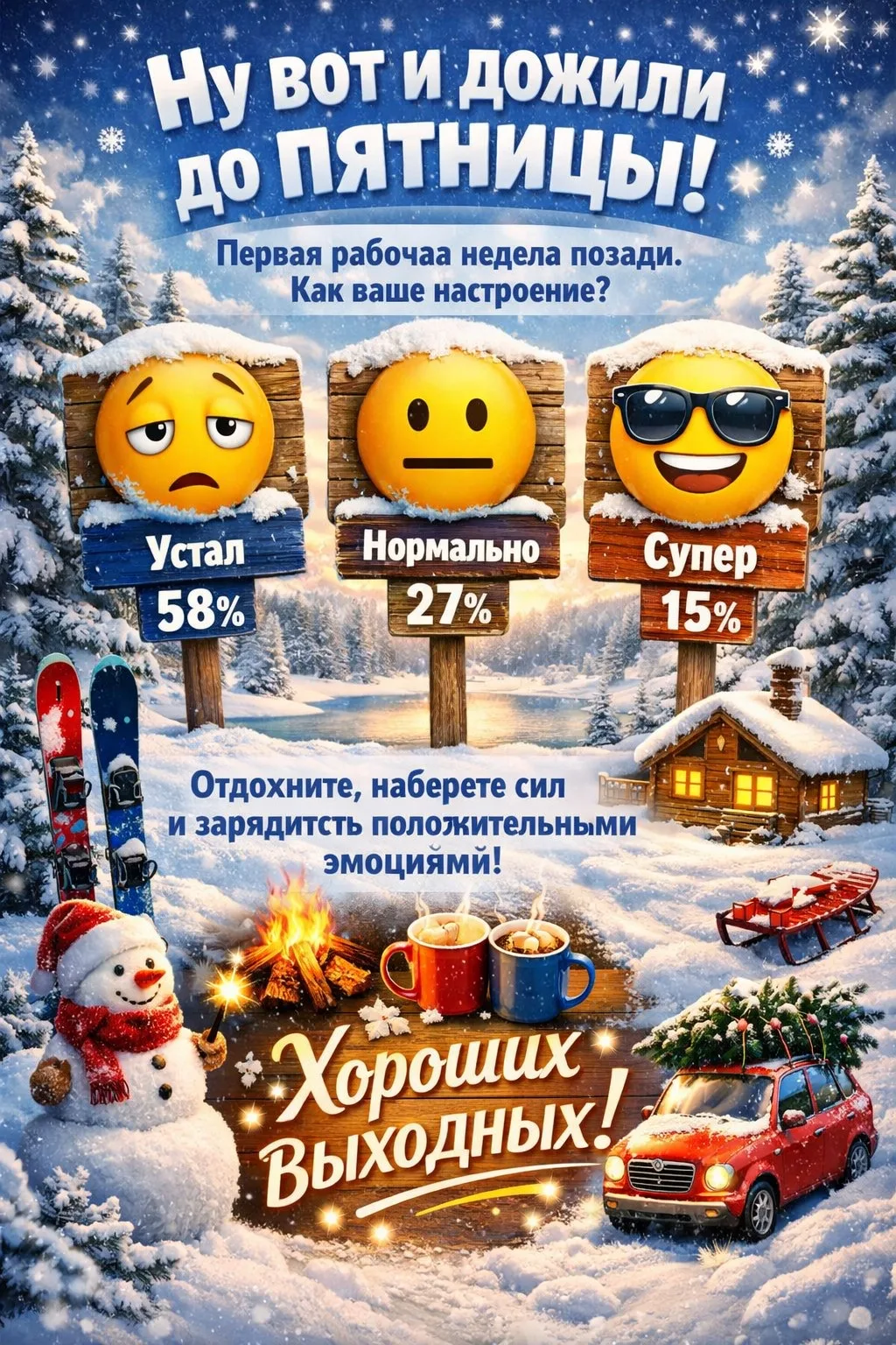 🌟 Пятница, наконец-то! 🌟

Друзья, мы добрались до конца рабочей недели! Как же приятно осознавать,