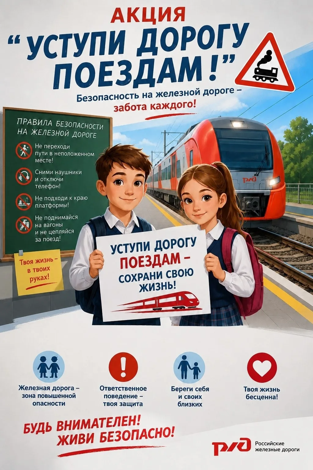 🚂 Уступи дорогу поездам!