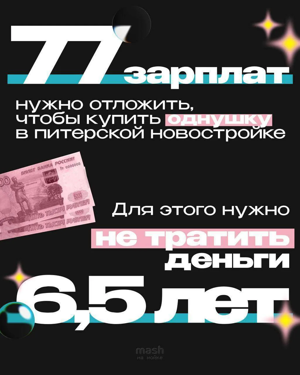 6,5 лет без единой траты ЗПшки — столько придётся копить петербуржцу на базовую однушку...