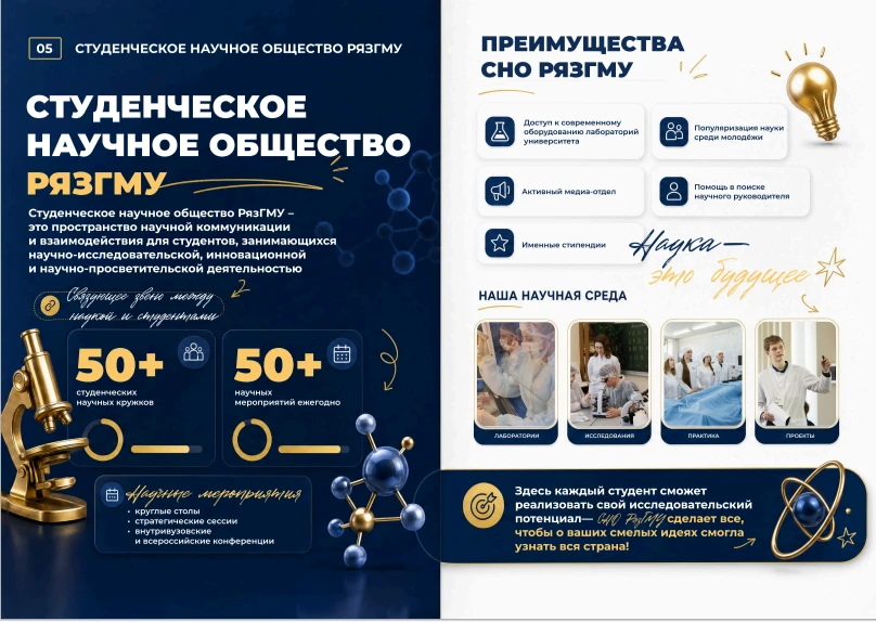 ПРОСТРАНСТВО ДЛЯ БУДУЩИХ ОТКРЫТИЙ
 
В Рязанском государственном медицинском университете научной раб