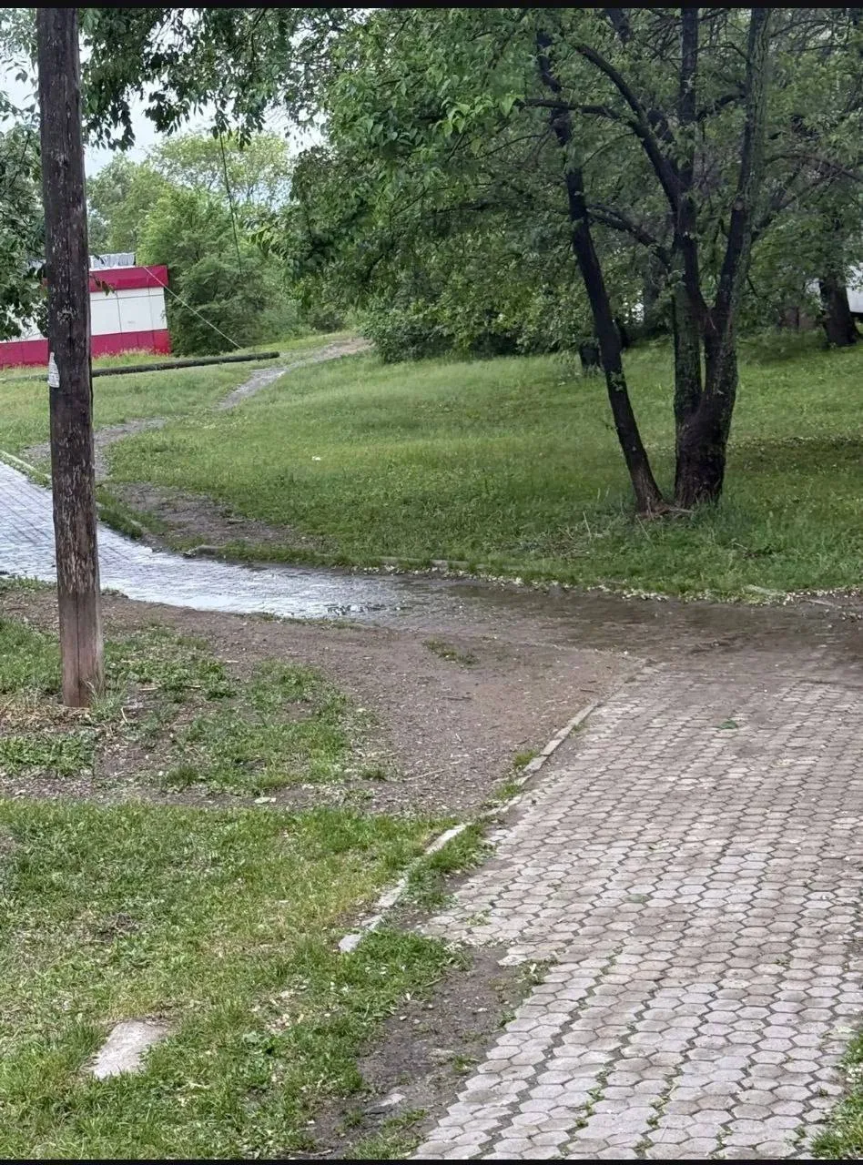 От читателя: На  Стрельникова в районе дома 10 после вчерашнего урагана упал электрический столб. От