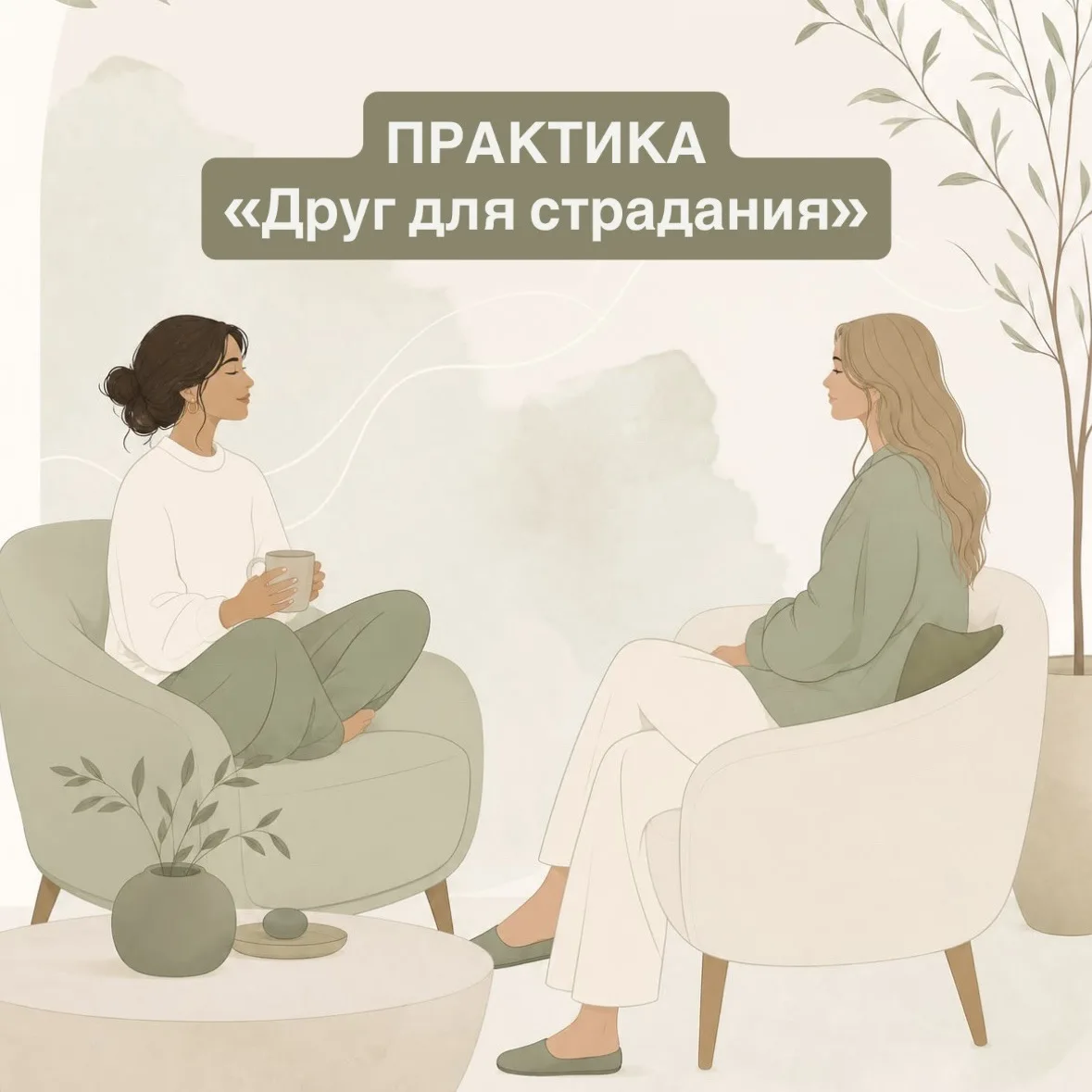 🫂 ПРАКТИКА «ДРУГ ДЛЯ СТРАДАНИЯ»

1️⃣ Позаботься о том, чтобы тебя никто не беспокоил, останься наед