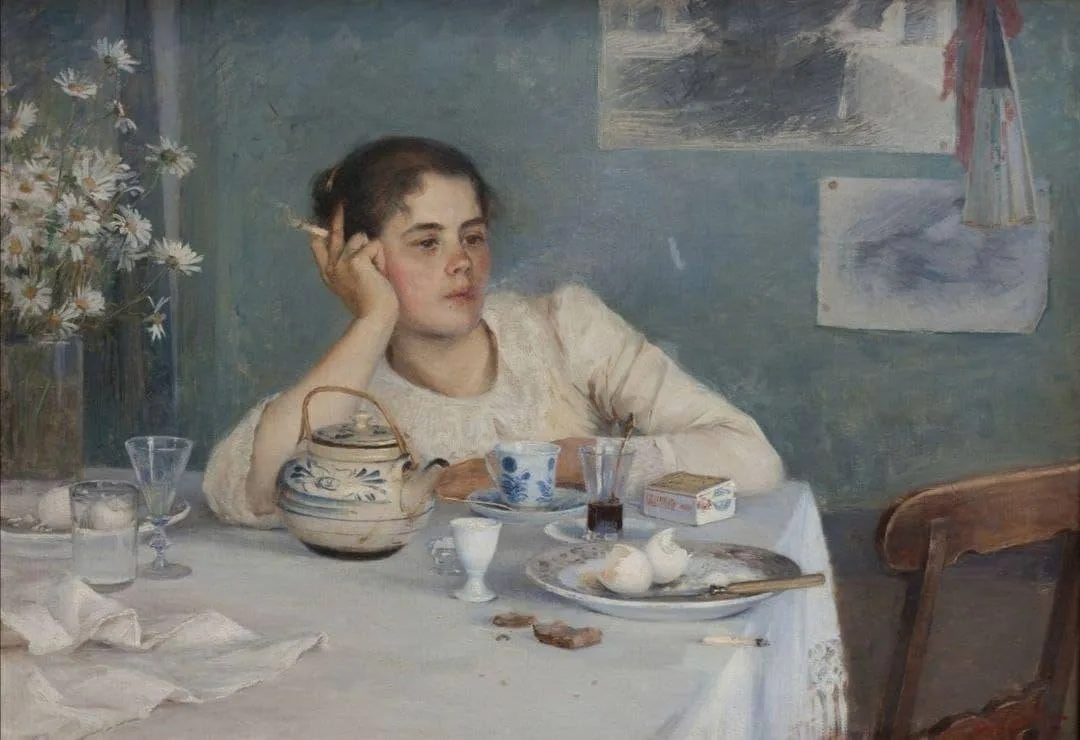«После завтрака», 1890, 67х94
Элин Даниельсон-Гамбоджи(1861-1919) 
Частная коллекция

Элин - из поко