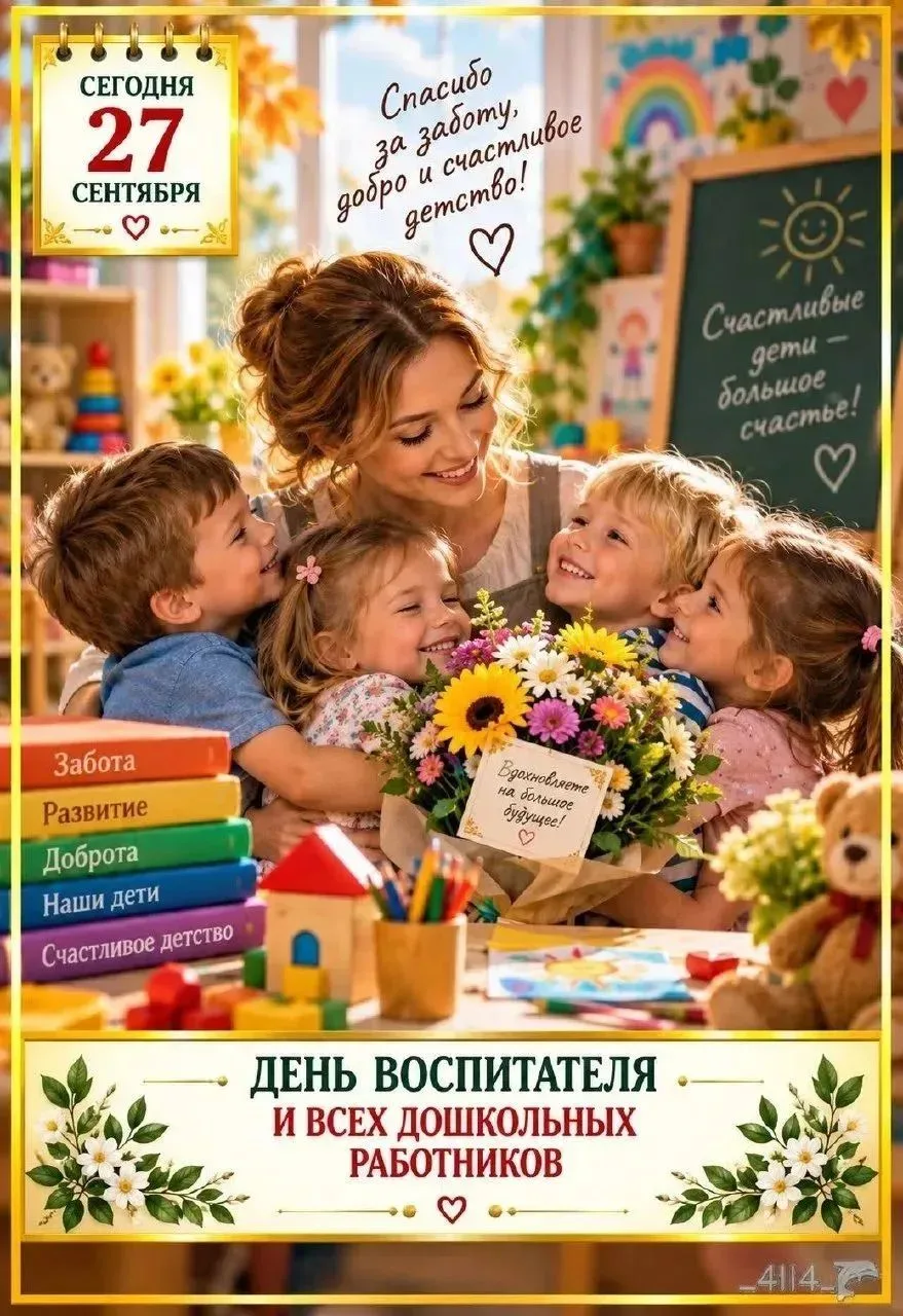 «Уважаемые коллеги, поздравляем с Днём воспитателя и всех дошкольных работников! Ваш тр...