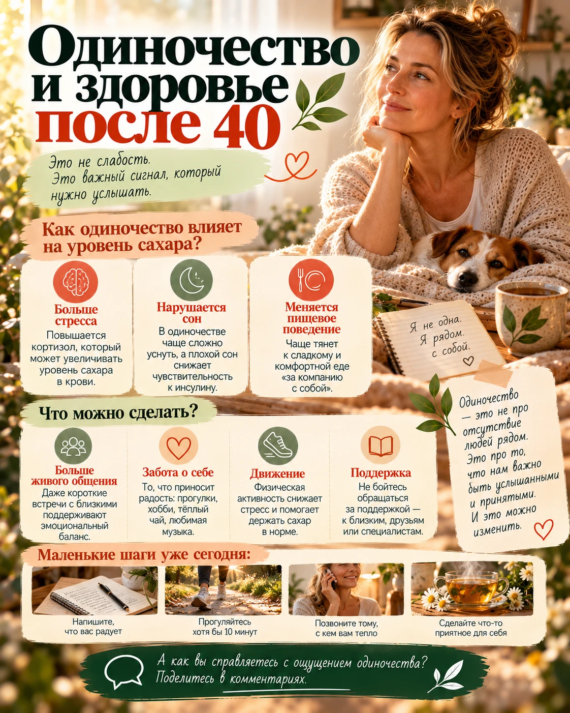 Одиночество — не просто «грустно». Это фактор, который влияет на здоровье.