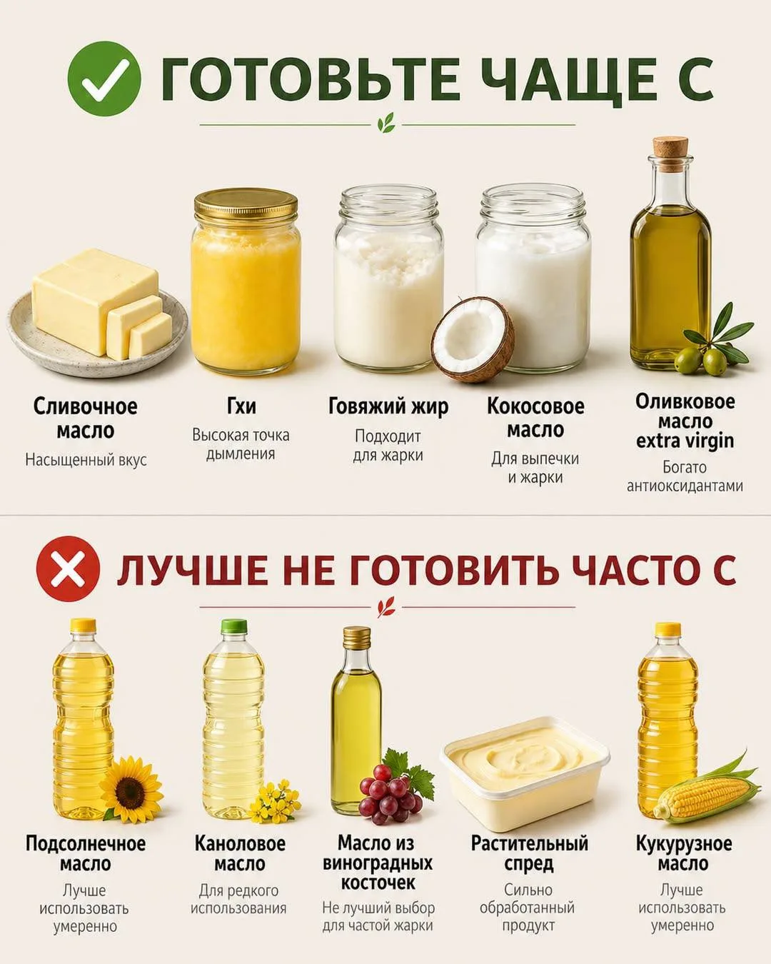 Полезные масла для готовки 🧈