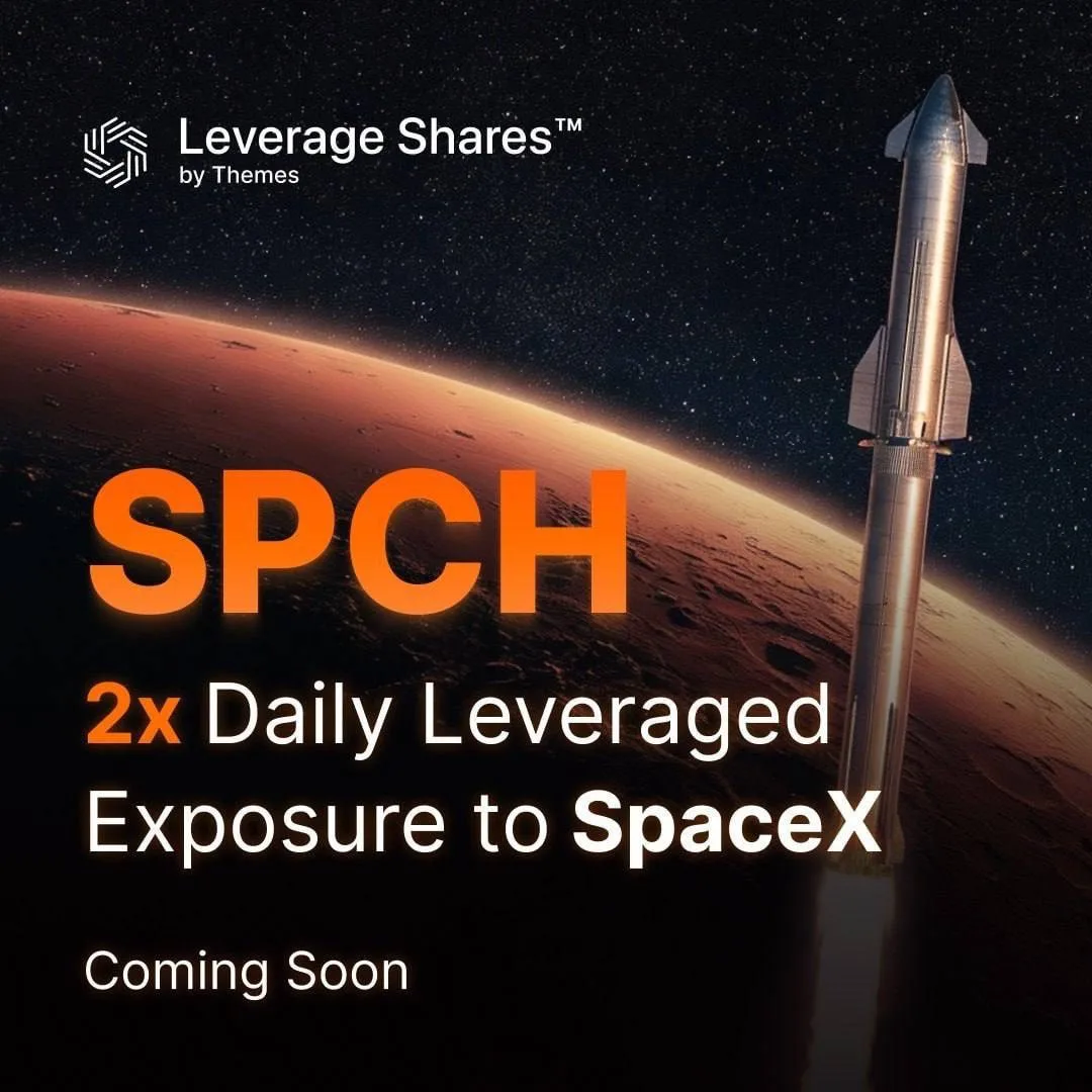 Понедельник обещает зрелище — на рынок выходят сразу два плечевых ETF на SpaceX:

SPCH — х2 плечо в 