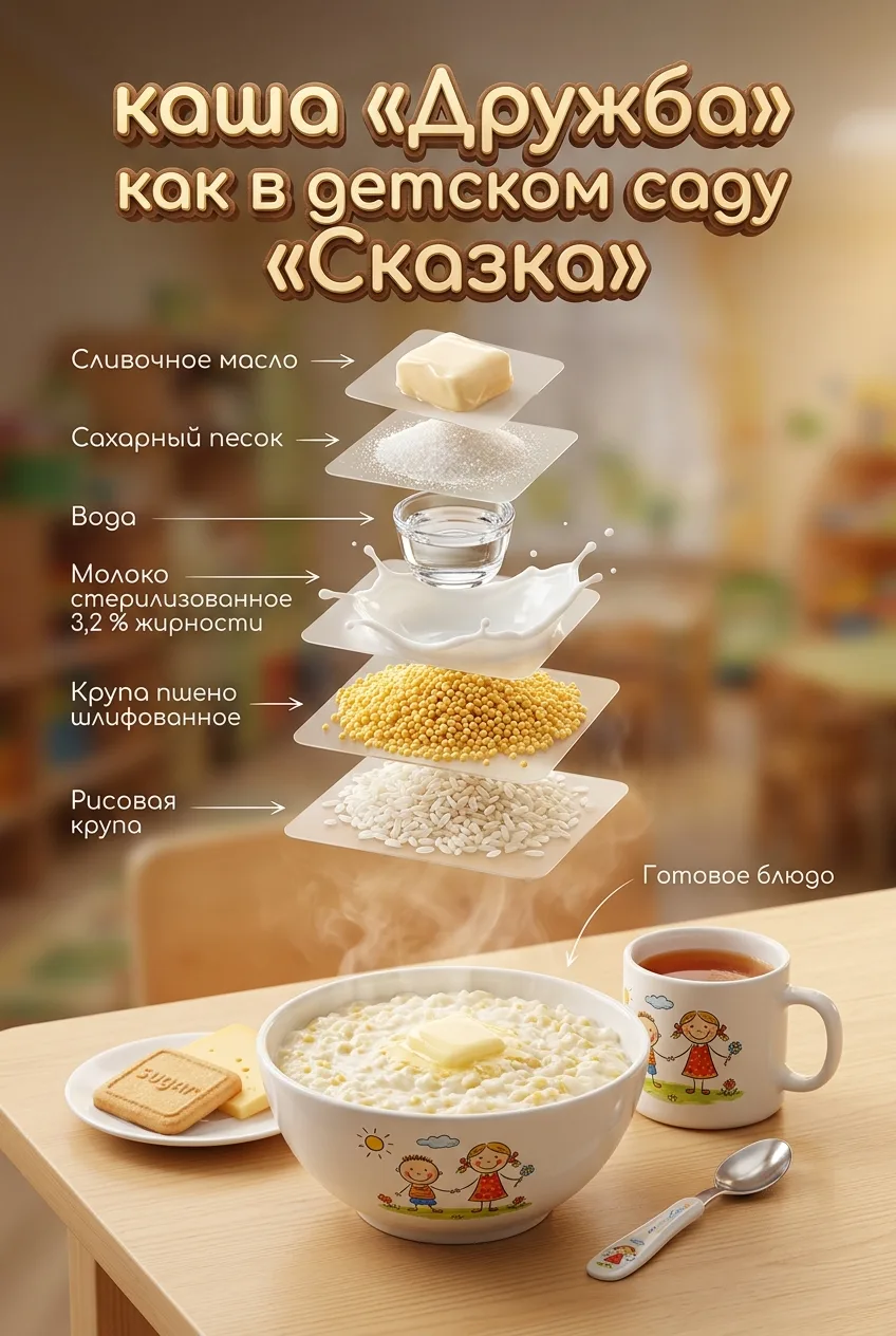 🍚Вкусная каша как в детстве!
Друзья, а у нас для вас рецепт вкусной "садовской" каши! ❤️
🪄Рецепт к