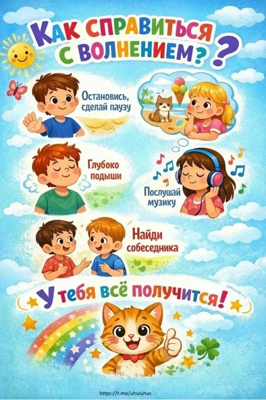 Приближаются экзамены! Как справиться с волнением? Вот несколько простых советов в памятках! Будьте 