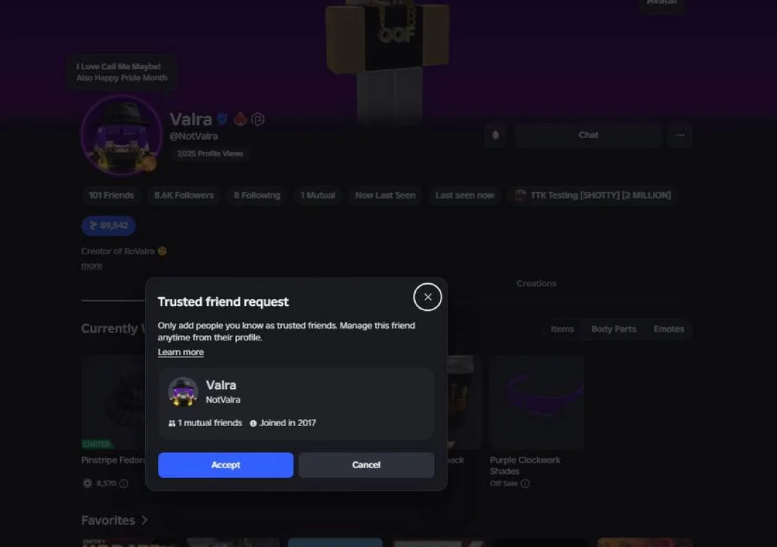 Теперь в Roblox стало еще проще добавляться в друзья! ✨

В профиле появилась новая фишка — «ссылка н