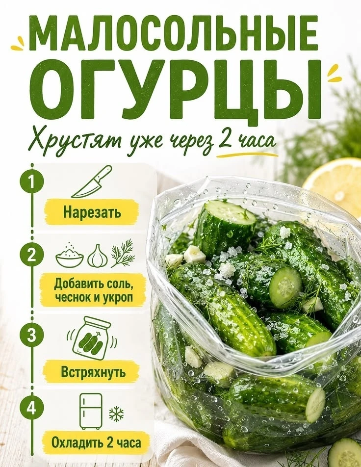 🥒 Малосольные огурчики — идеальный дачный перекус!