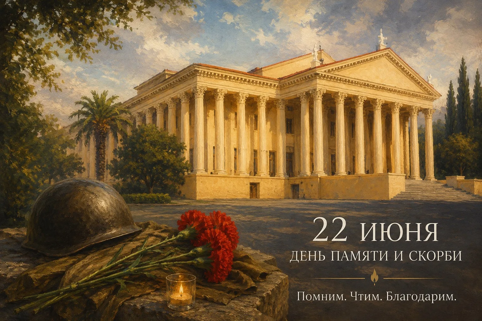 22 июня — День памяти и скорби.

В годы Великой Отечественной войны Сочи стал городом-госпиталем, пр
