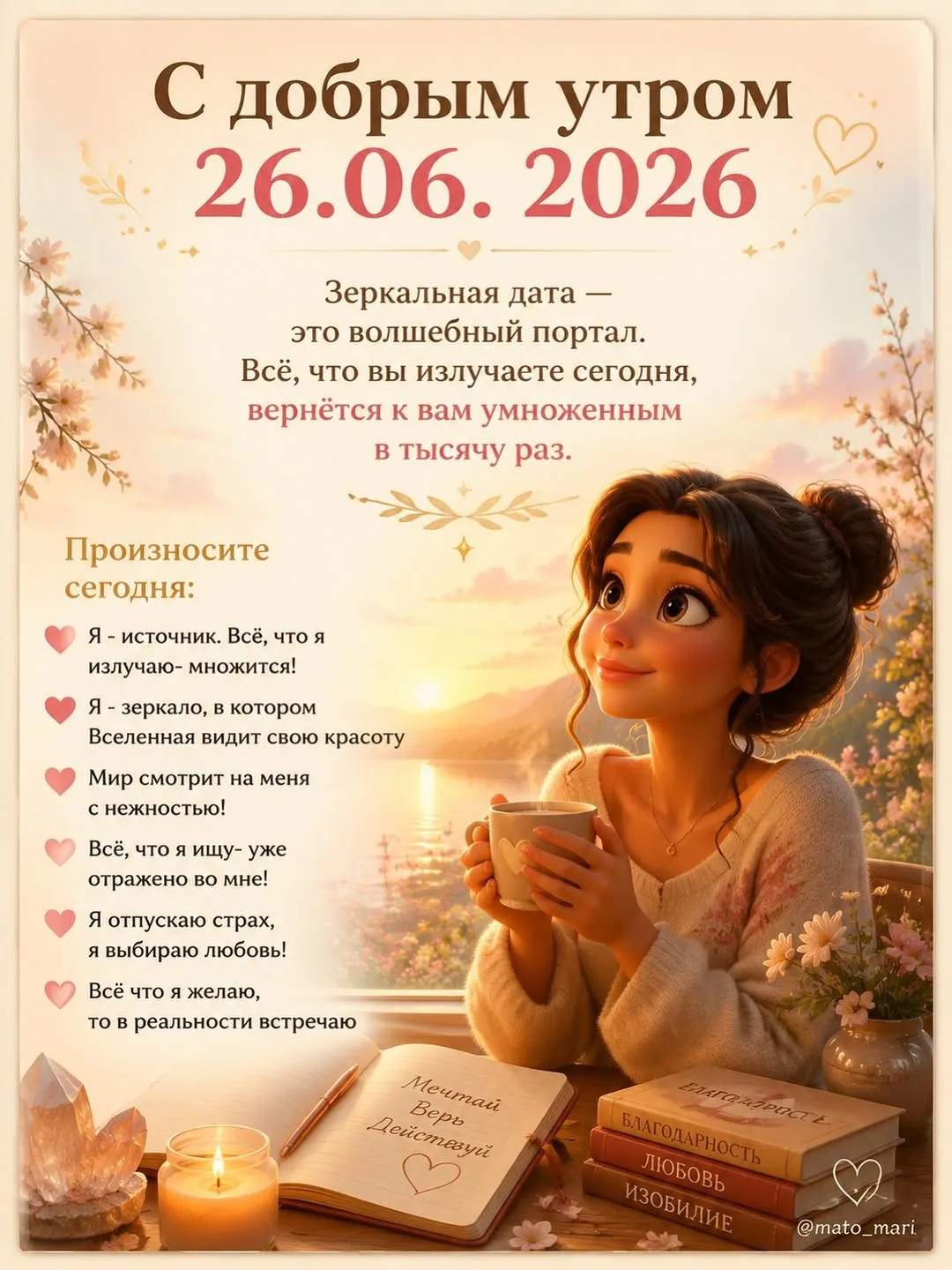 🌸Сегодня 26.06.26 — зеркальная дата✨