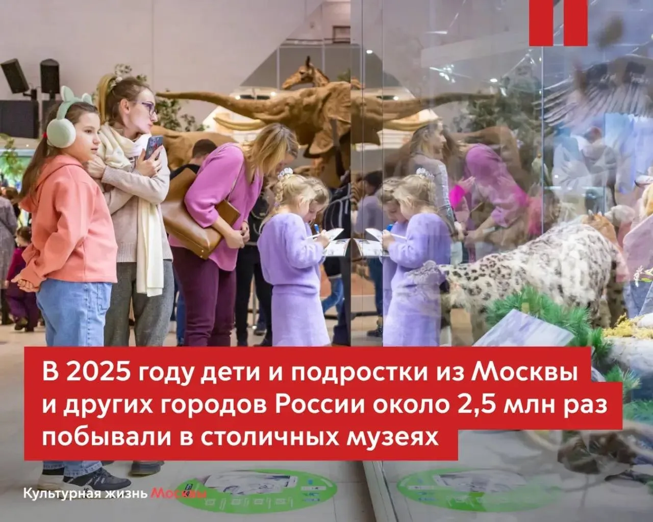 В прошлом году дети и подростки из Москвы и других городов России около 2,5 миллиона раз побывали в 