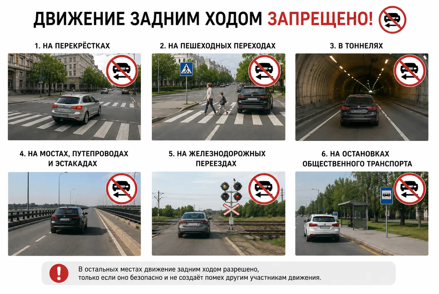 🚫 Движение ЗАДНИМ ходом здесь ЗАПРЕЩЕНО!

Многие помнят, что задним ходом нужно двигаться осторожно