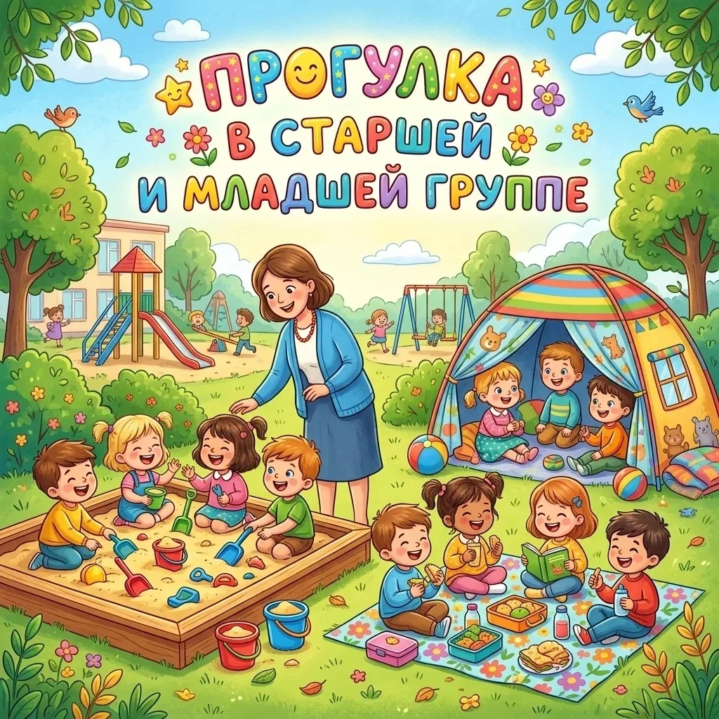 Прогулка — важный элемент режима дня в детском саду, который способствует физическому р...