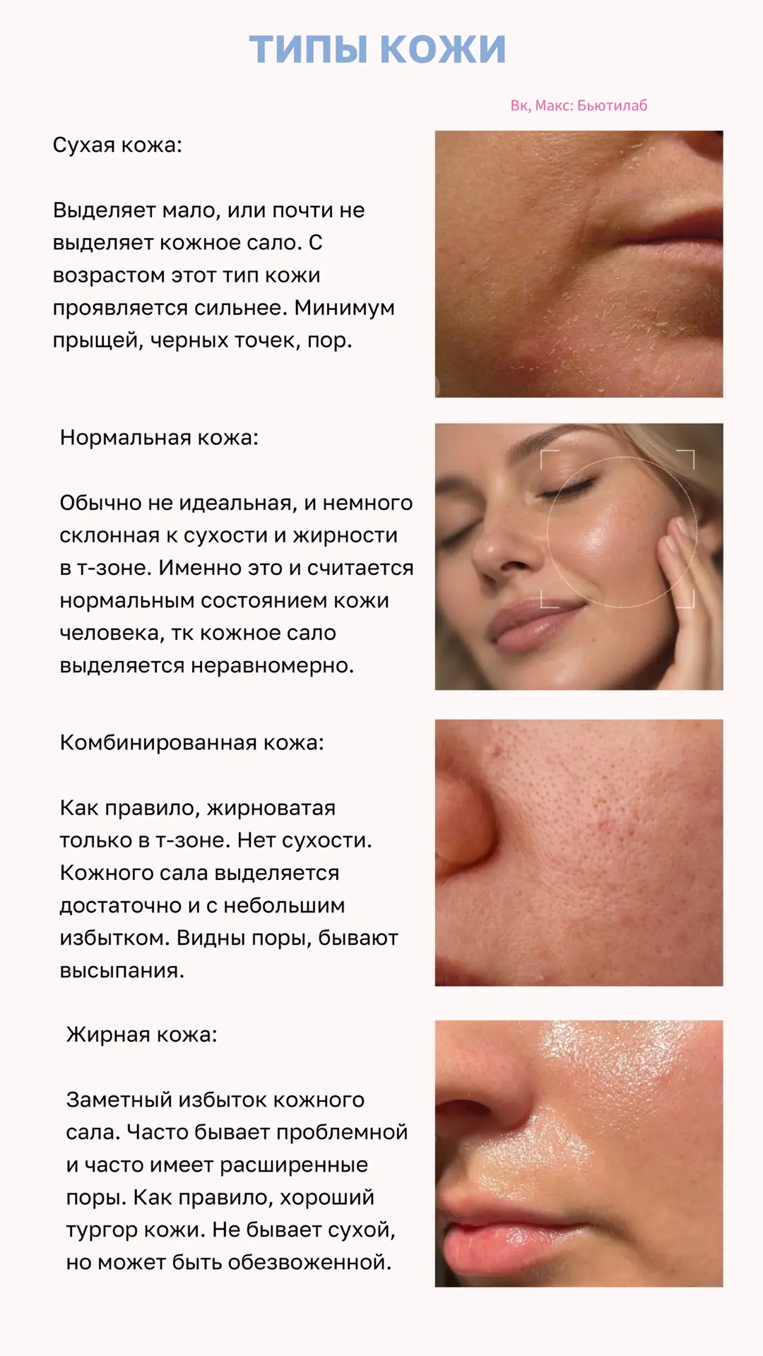 Уход за кожей начинаем с простой самодиагностики: