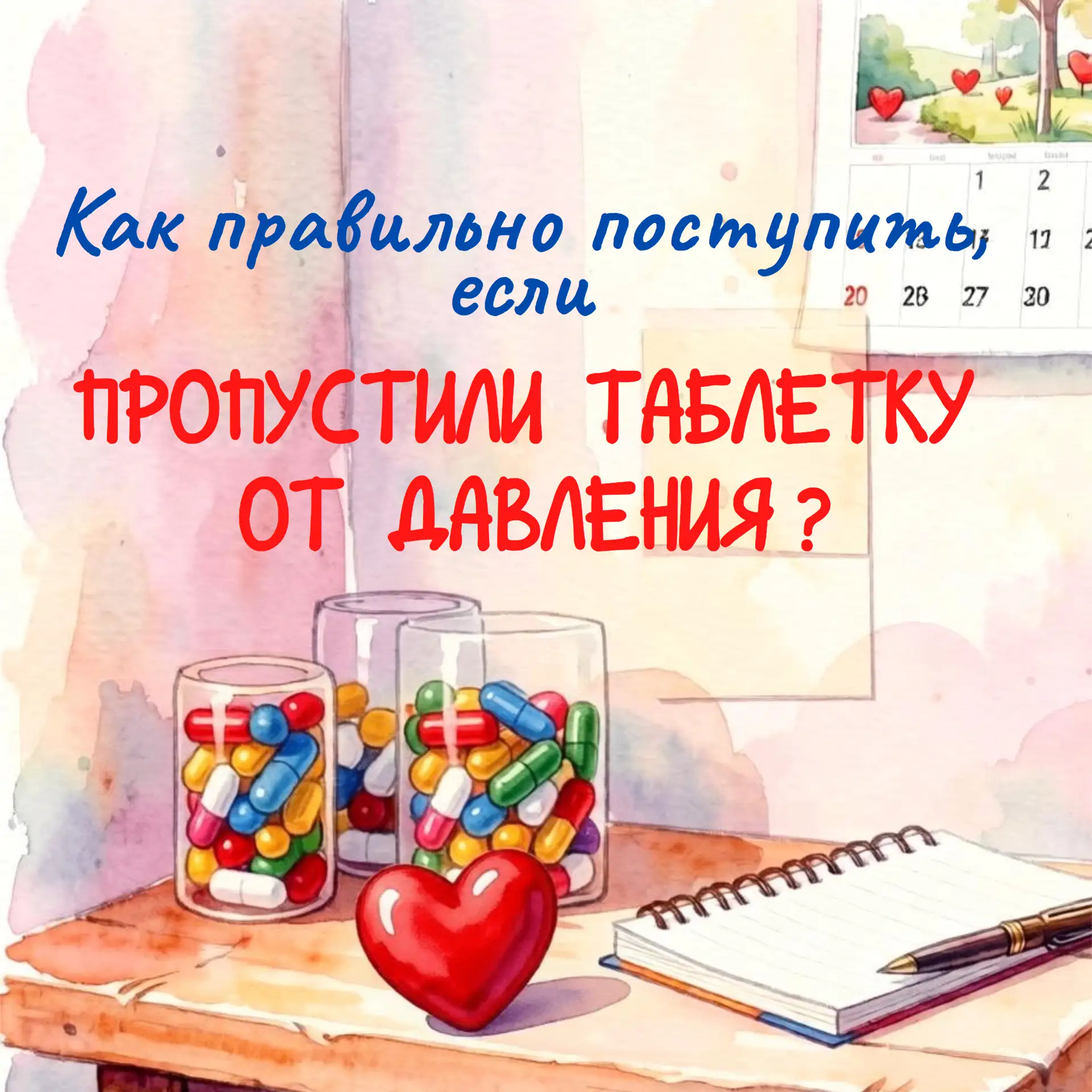 💊 Пропустили таблетку от давления? Что делать?