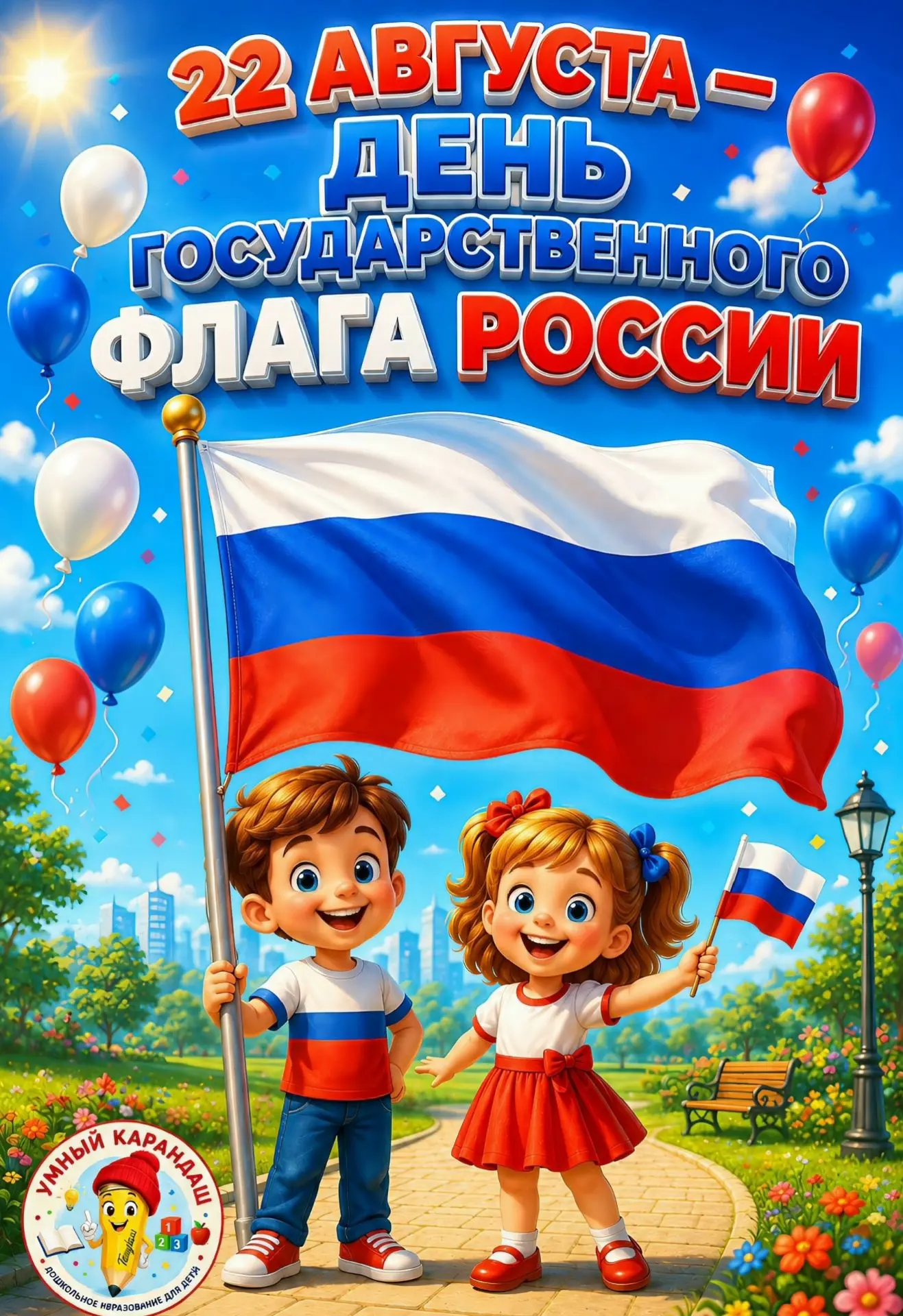 22 августа, вся наша страна  отмечает важный праздник — День Государственного флага Рос...
