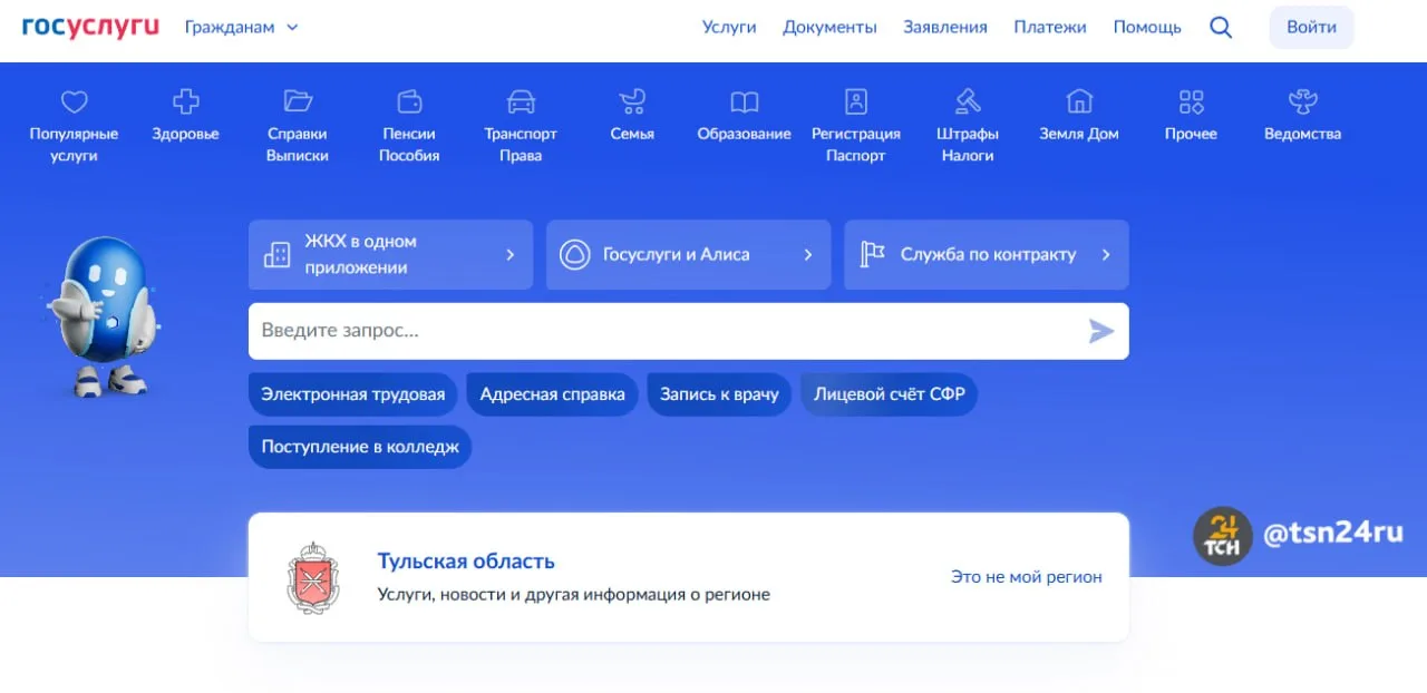 На «Госуслугах» появился отдельный раздел для жителей Тульской области ⚡️