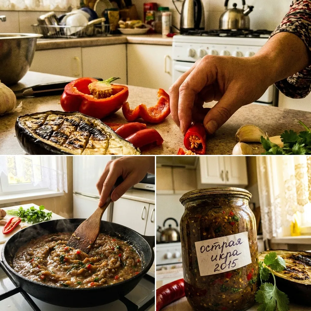 🍆 ИКРА БАКЛАЖАННАЯ ОСТРАЯ

Та же классика, но с чили и кинзой. Для тех, кому обычная кажется пресно