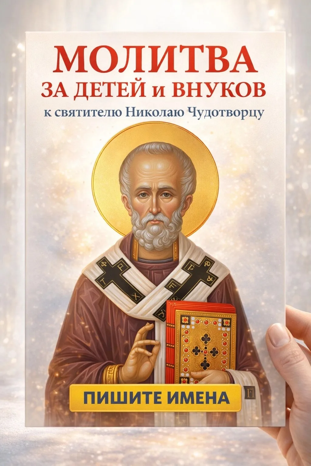 🙏 МОЛИТВА ЗА ДЕТЕЙ И ВНУКОВ к святителю Николаю Чудотворцу
27 июля — передадим записочки к мощам св