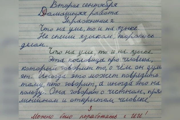 В Бугульме Татарстана учительница русского языка задала задание в электронном дневнике ...