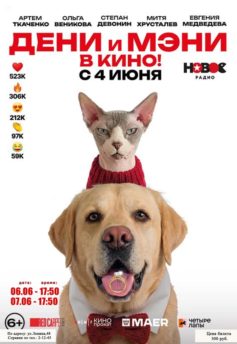 📽Киносеансы в Городском центре культуры и досуга с 04 по 07 июня 2026 года🎬