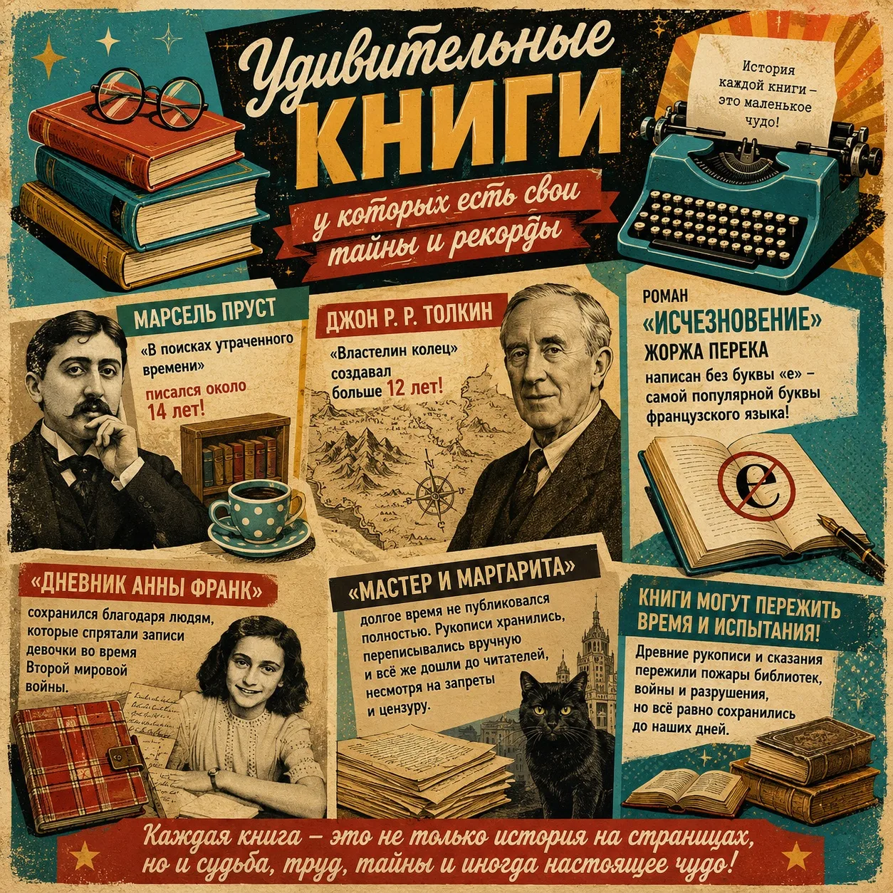 📚 Удивительные книги, у которых есть свои тайны и рекорды

   Иногда история создания книги оказыва