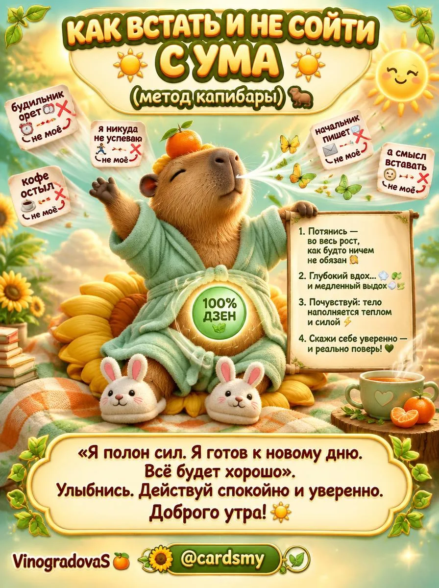 💚Подписывайтесь на канал @cardsmy - больше дзена и хорошего настроения каждый день!