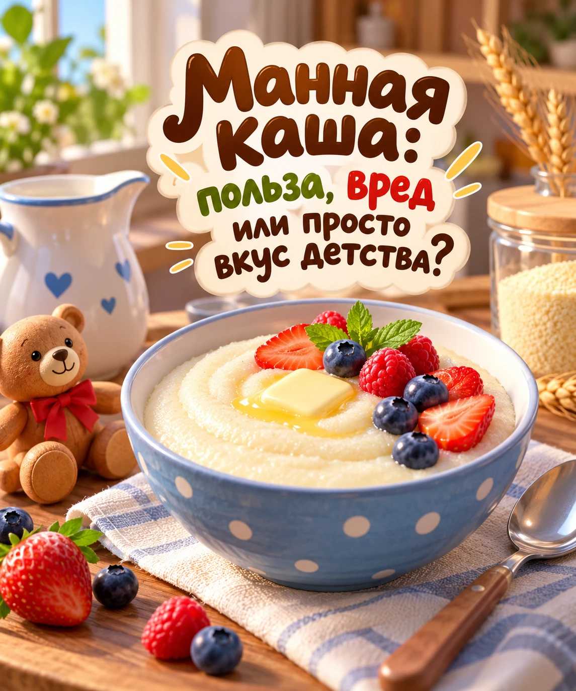 Манная каша. Кто-то её обожает с детства, кто-то терпеть не может. А кто-то до сих пор ...