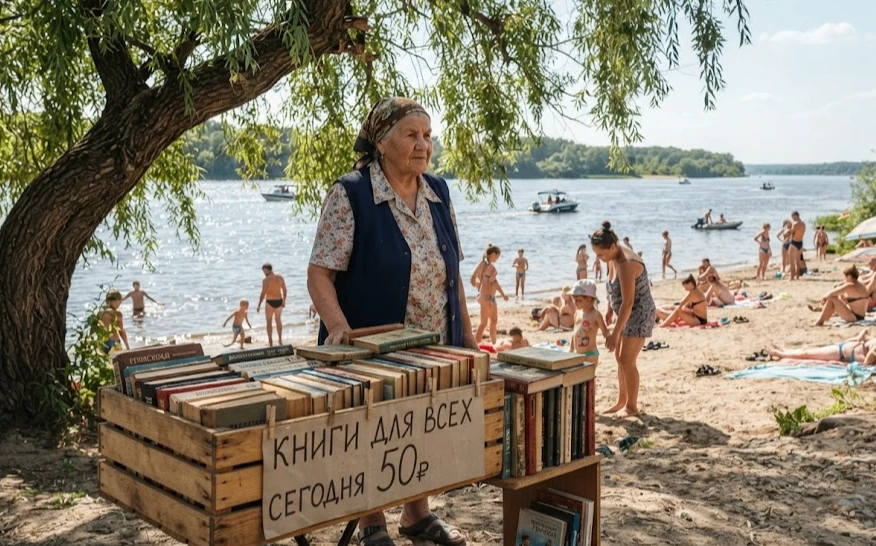Библиотекарь на пенсии организовала книгообмен прямо на городском пляже. То, что из этого вышло, ник