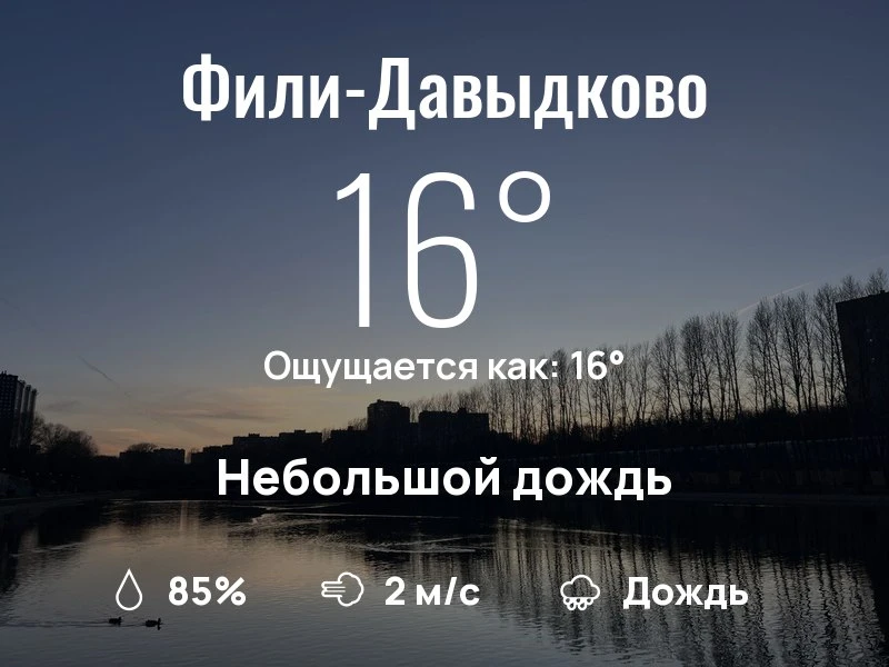 Что с погодой в Фили-Давыдково?