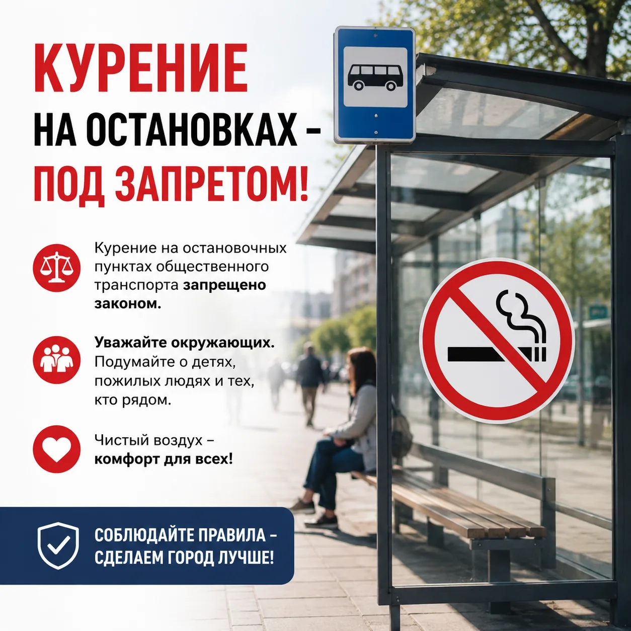 Курение на остановках общественного транспорта представляет собой не просто нежелательн...