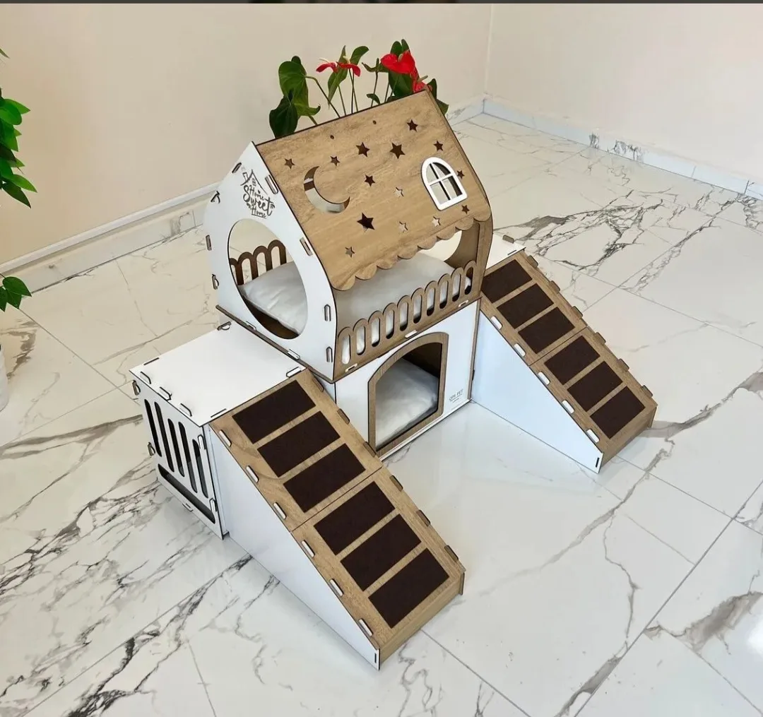 Кошкин дом, домик для кролика двухэтажный, игровой комплекс для кошек. 🐈 🐇