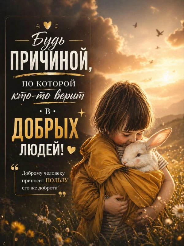 Доброго и светлого дня

Будь тем человеком, рядом с которым теплее. Добро, что ты отдаёшь, обязатель