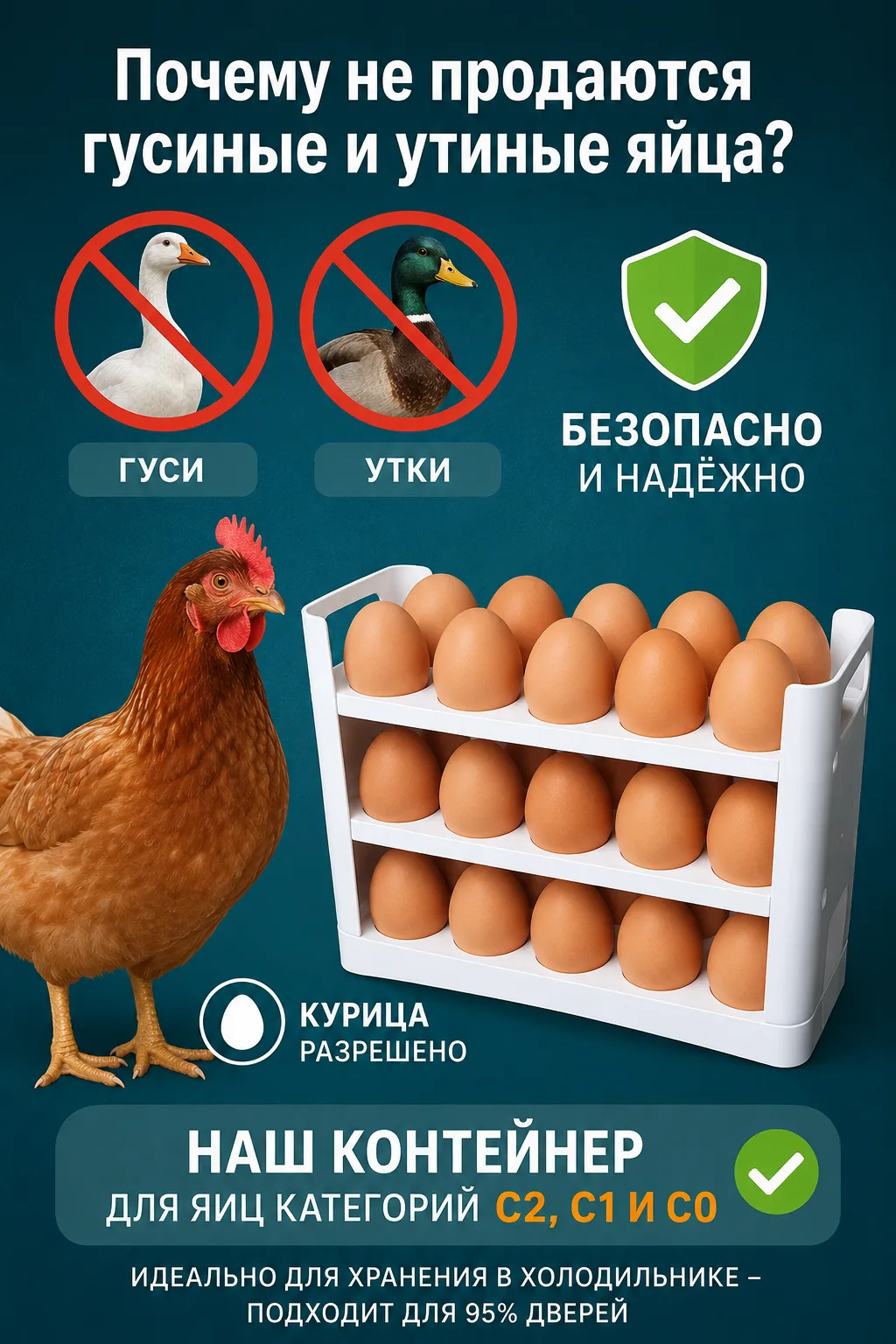 🪿🦆🥚Почему в магазинах не продаются гусиные и утиные яйца?

С 2021 года в России запрещена розничн