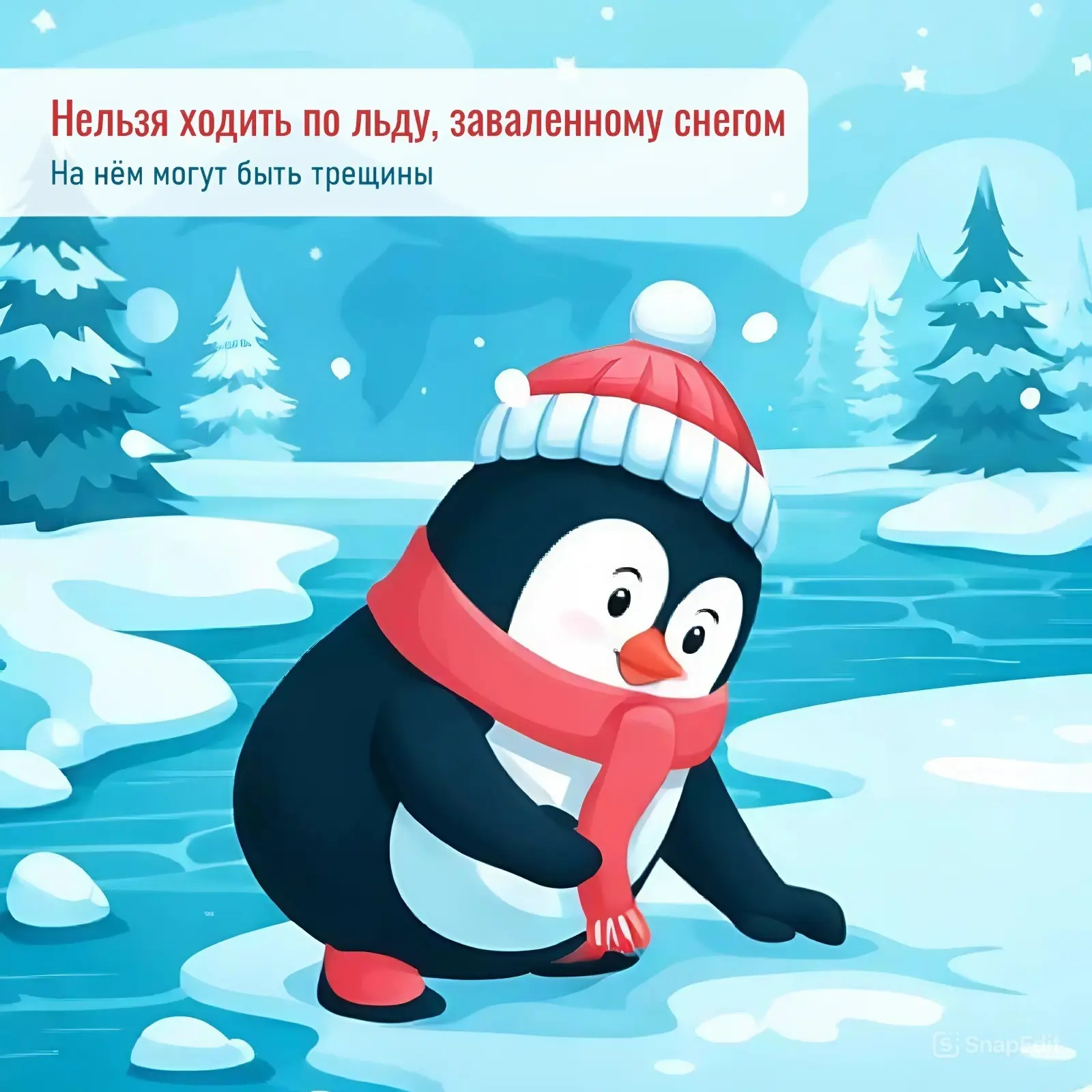 Совсем скоро весна, но игры на льду ещё в самом разгаре!  Чтобы зимние развлечения были безопасными 