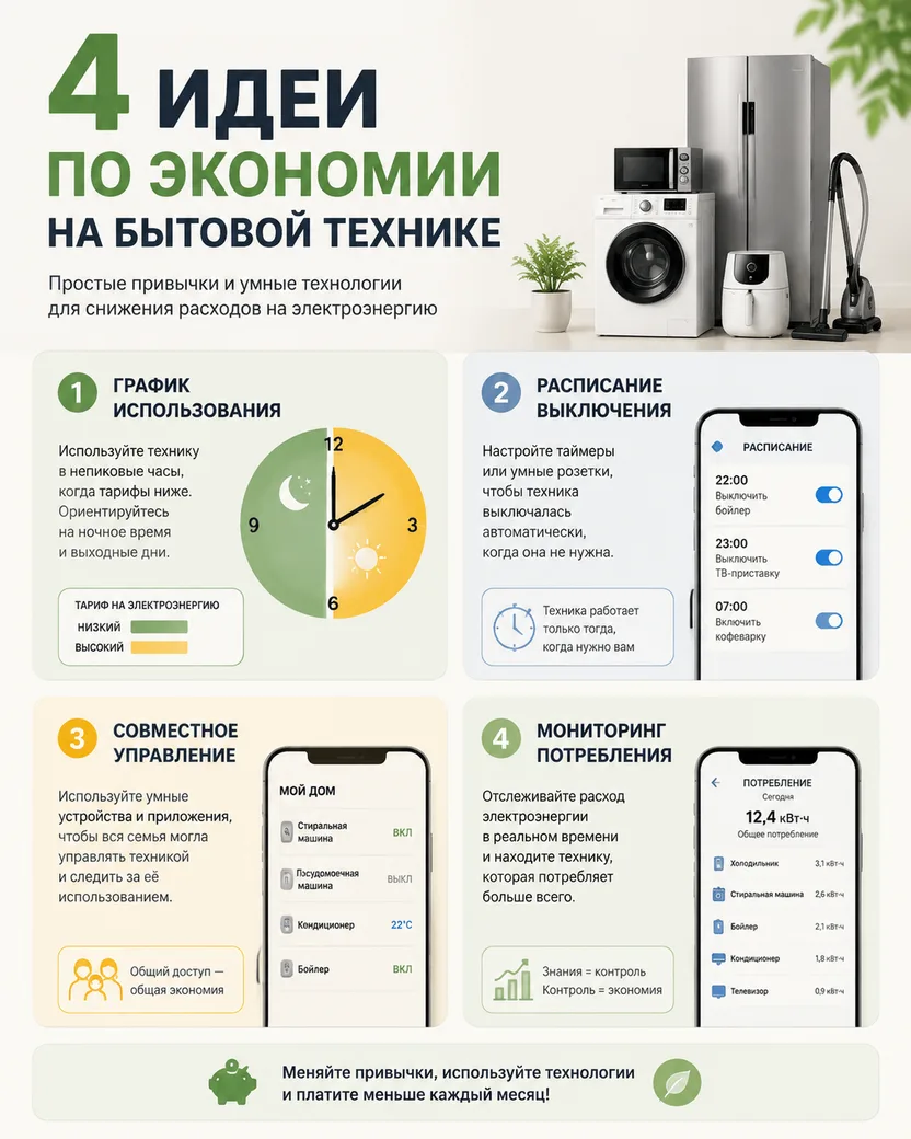 4 идеи по экономии на бытовой технике